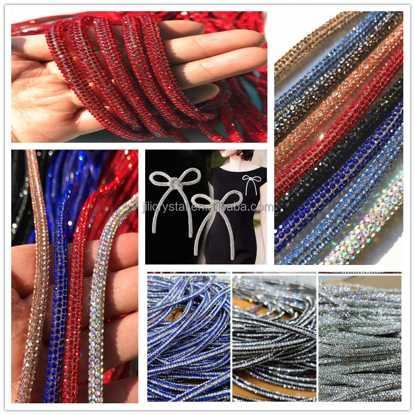 Wholesale Rhinestone Pipe Rope Circular Glass Inlaid Diamond Crystal Rhinestone Handicraft Decoration