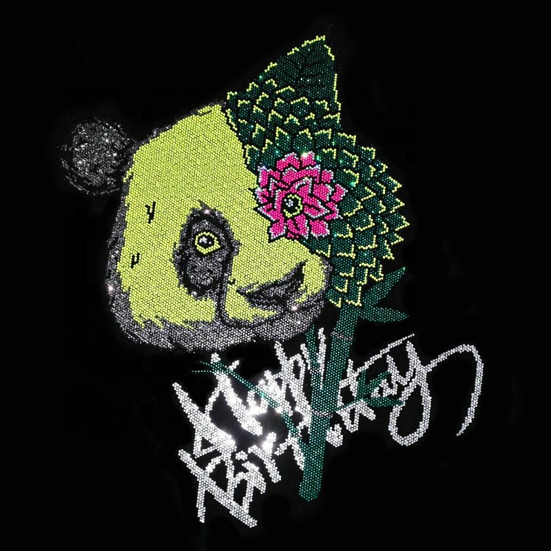 New Design Character Hot Fix Rhinestone Hotfix Heat Transfer Designs Custom Rhinestone Motif For Clothing