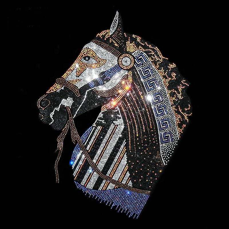 New Design Character Hot Fix Rhinestone Hotfix Heat Transfer Designs Custom Rhinestone Motif For Clothing