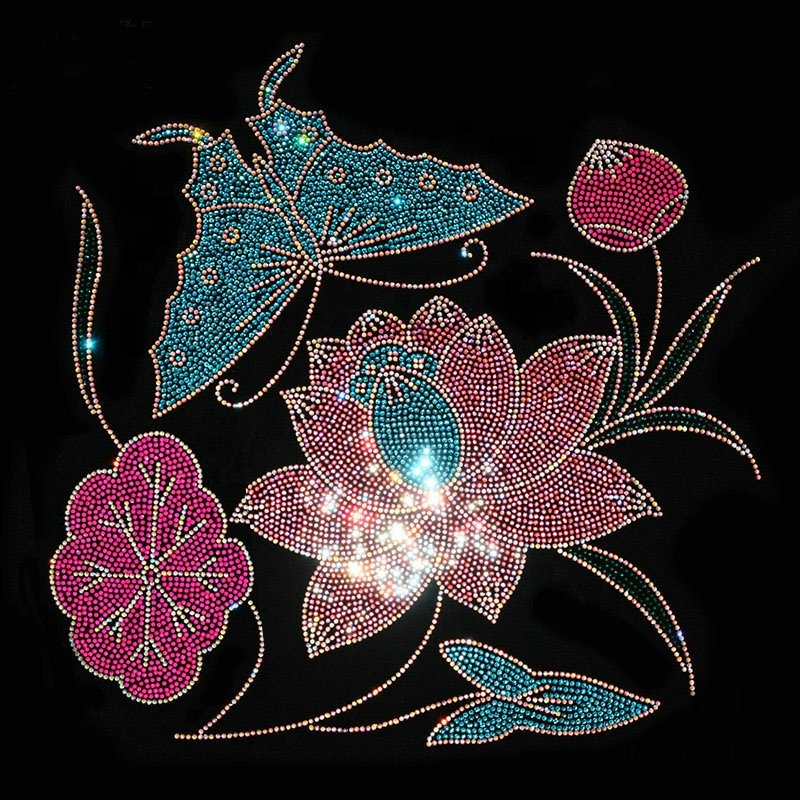 New Design Character Hot Fix Rhinestone Hotfix Heat Transfer Designs Custom Rhinestone Motif For Clothing
