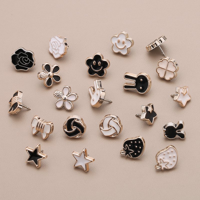 Pearl Rhinestone Fancy Buttons Brooches Pins Badge Cufflinks Shirt Buttons