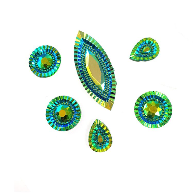 Wholesale Custom AB Resin Rhinestone Gems Loose Iridescent Sew-on with Holes for Shoes Clothes Costumes & Headpieces