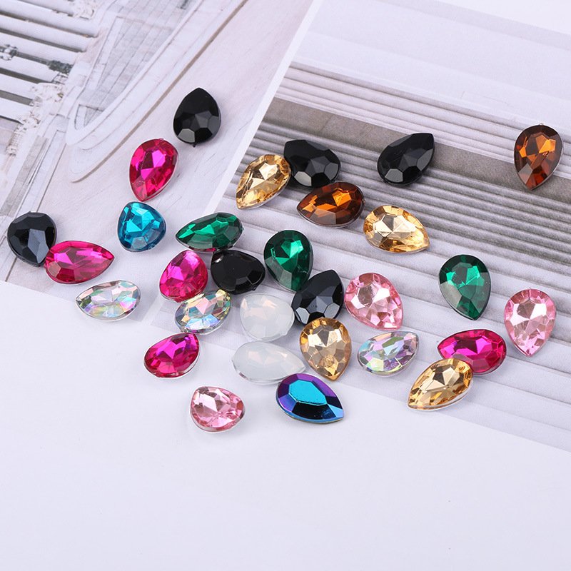 Resin Rhinestones High Quality Custom Garment Trim Colorful Gems Crystal Loose Flatback Acrylic Rhinestone Appliques
