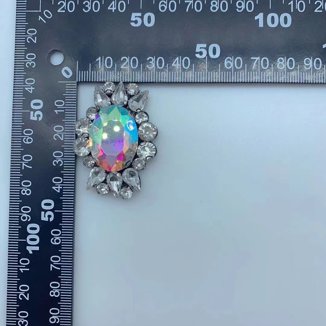 Wholesale oval Horse eyes hand stick drill Glass rhinestone patch Jackets Hats Shoes Crafts Appliques Beaded Rhinestones patch