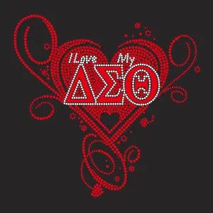 Delta Greek Symbol Sorority Custom Hot Fix Rhinestone Transfer Iron On Sigma Theta Crystal Motif