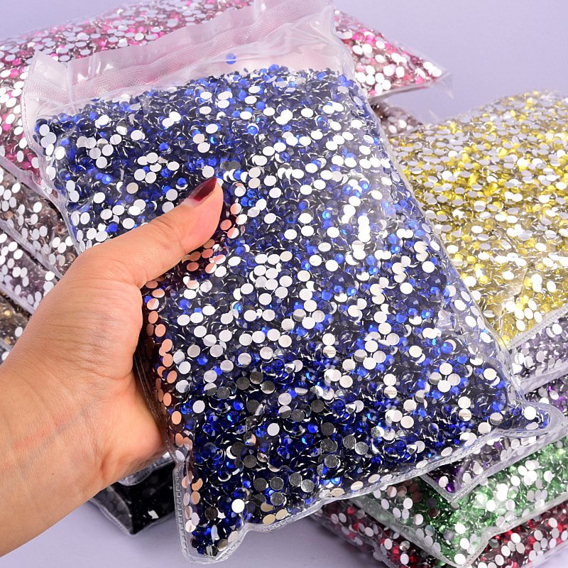 SZ 2 - 6 MM 14 Cuts Bulk Resin Flat Back Non Hot Fix Loose Bulk 40 Colors Glass Rhinestones For DIY Nail Costume Show Wholesale