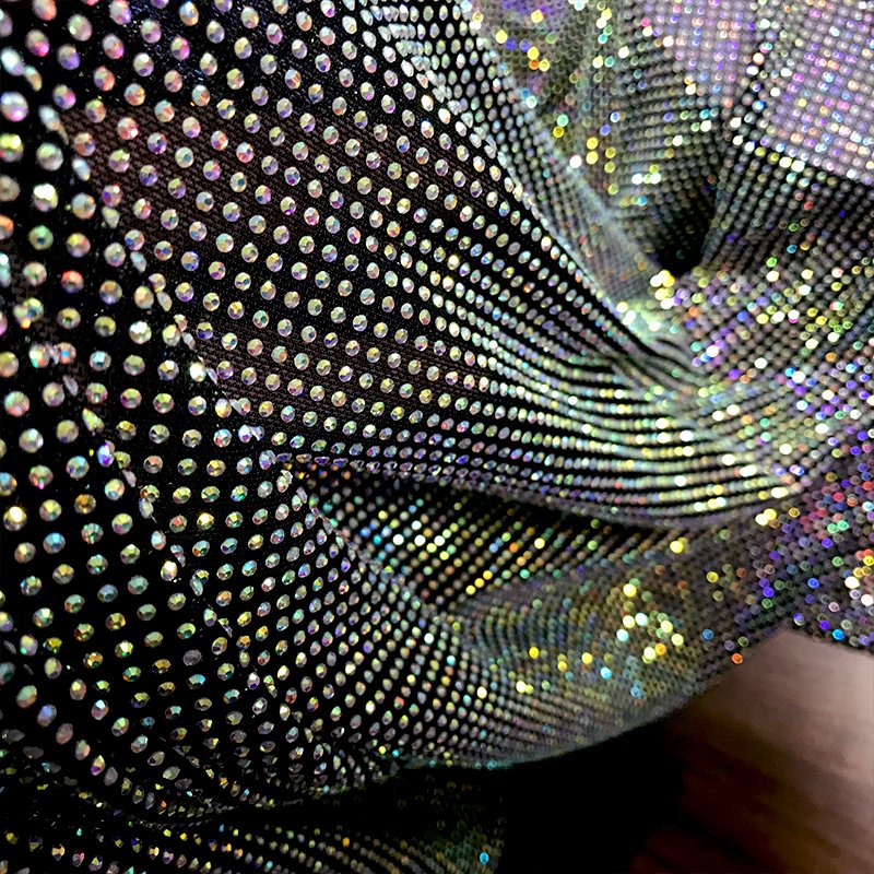 FB001 Rhinestone Mesh Fabric Wholesale Crystal Rhinestone Net Mesh Material Fabric