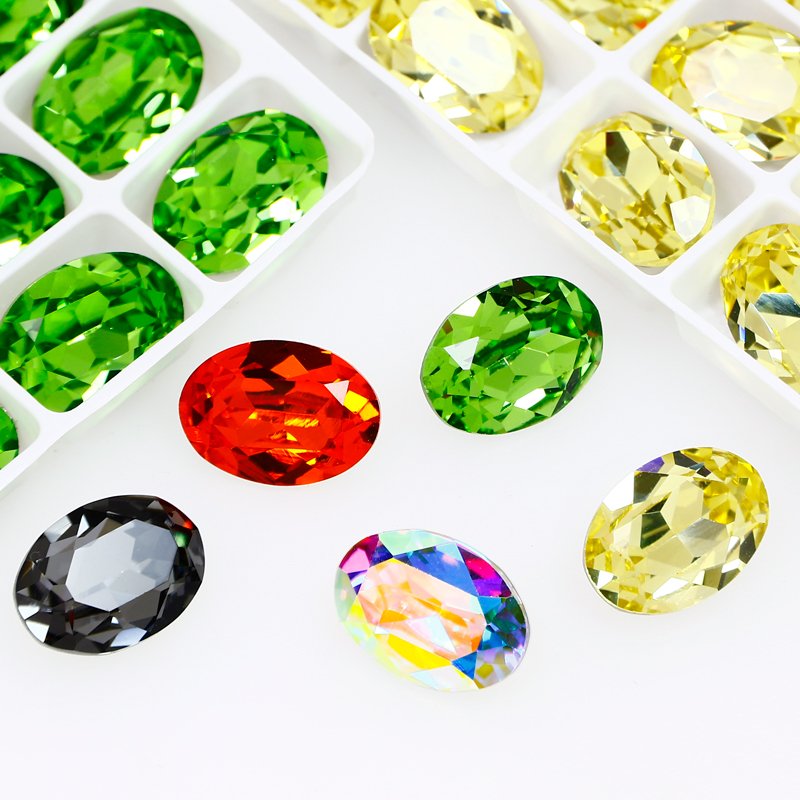 Oval Fancy Stone Pointback k9 crystal rhinestones wholesale lead-free crystal stone beads For jewelry making diy accessories
