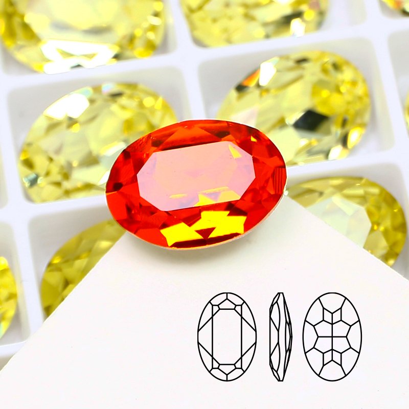 Oval Fancy Stone Pointback k9 crystal rhinestones wholesale lead-free crystal stone beads For jewelry making diy accessories