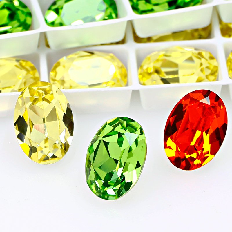 Oval Fancy Stone Pointback k9 crystal rhinestones wholesale lead-free crystal stone beads For jewelry making diy accessories