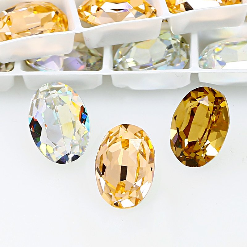 Oval Fancy Stone Pointback k9 crystal rhinestones wholesale lead-free crystal stone beads For jewelry making diy accessories