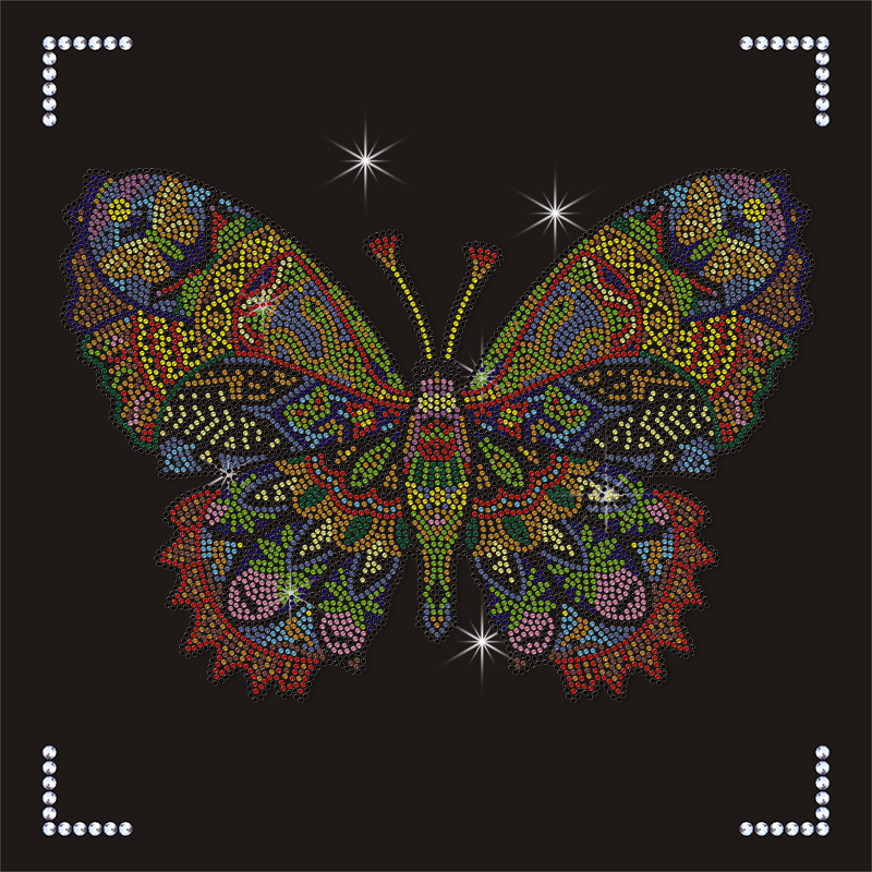 3D Christmas Decoration Patches 3D Butterfly and Pearl Rhinestone Iron-On Transfers Christmas Cheer Rhinestone Patches
