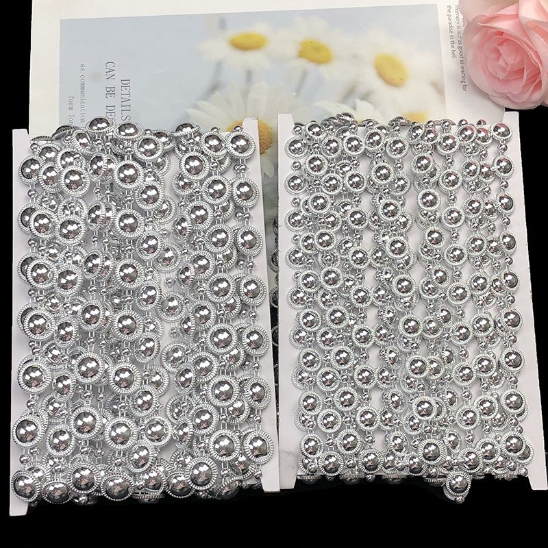 Diy Clothes Garment Sewing Gold Chain Plastic Lace Textile Curtain Doll Costume Crystal Beaded Rhinestone Edge Trim