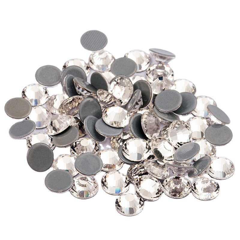 Wholesale Flat Back Hotfix Glass Rhinestones For Cloth Leather Accessories SS20 White Hotfix Rhinestones