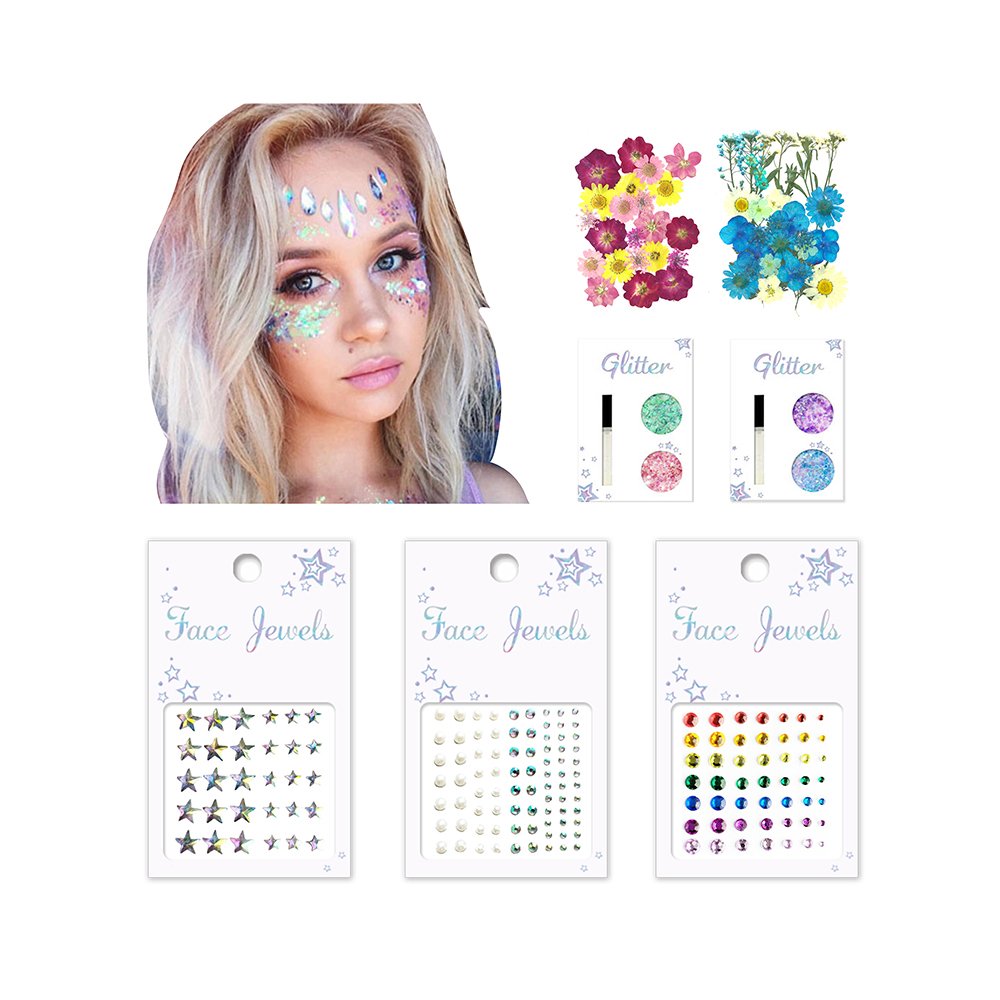 Wholesale Makeup Diamonds Face Gems Adhesive Crystal Rhinestone Tattoo Body Face Jewels Stickers for Women Decoration