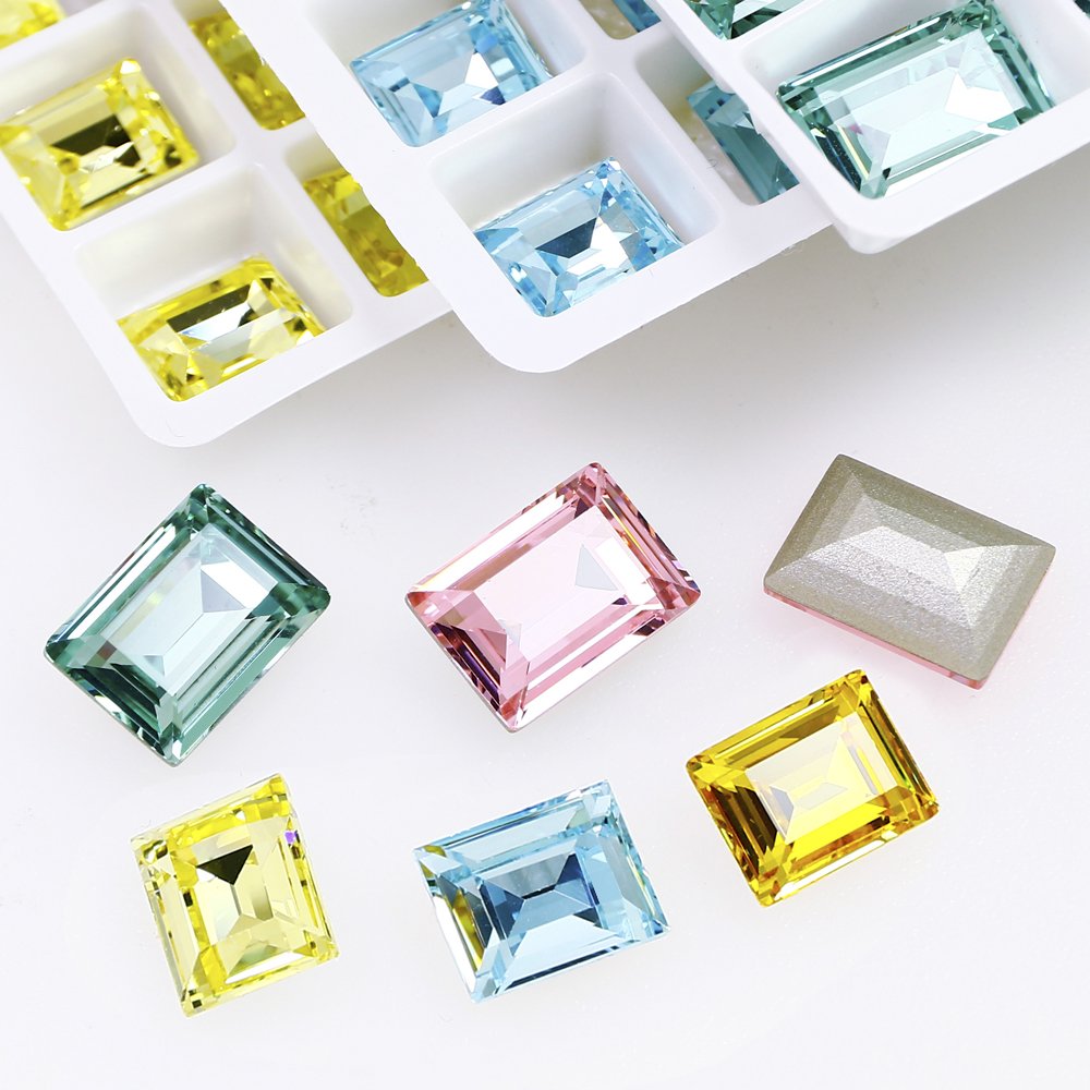 Dongzhou Rectangle fancy stone Pointback k9 rhinestones wholesale lead-free crystal stone For Jewelry pendant diy decoration