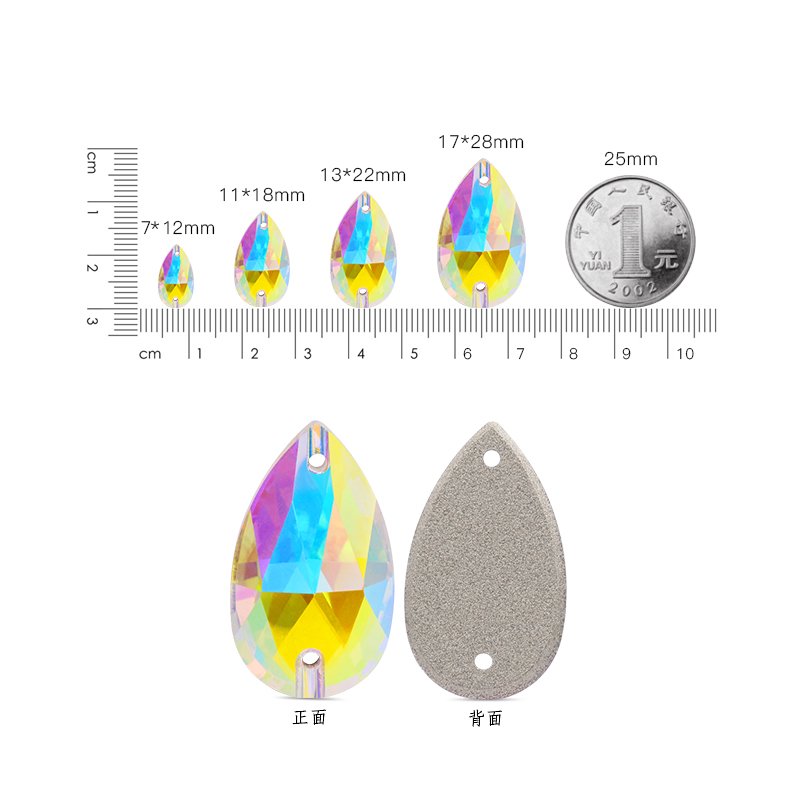 Xichuan Drop fancy shaped flat back wholesale sew on crystal stones strass deco DIY rhinestones for garment wedding dress