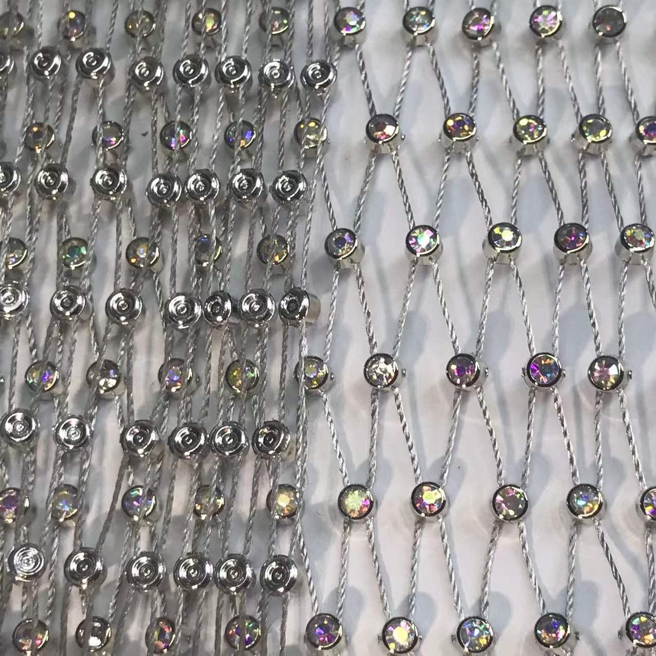 Elastic rhinestone fishnet fabric rhinestone net decoration Crystal plastic shoes clothing decoration