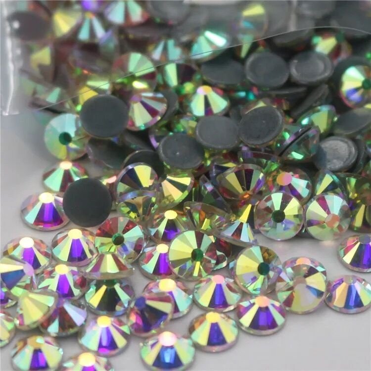 pujiang yantuo SS20 10ss Crystal AB strass Flat Back Glass Crystal Hot Fix Rhinestone For bikini