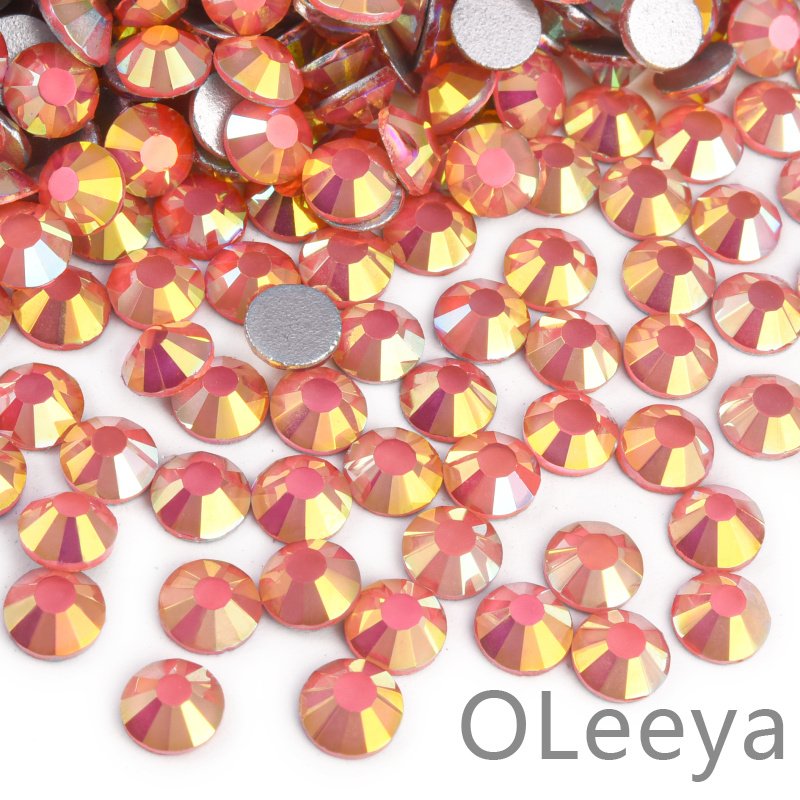 Oleeya Wholesale Rhinestones Misty Colors SS6- SS30 Shiny Flatback Non Hotfix Crystal For DIY Accessories