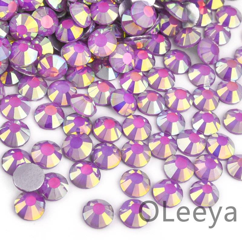 Oleeya Wholesale Rhinestones Misty Colors SS6- SS30 Shiny Flatback Non Hotfix Crystal For DIY Accessories
