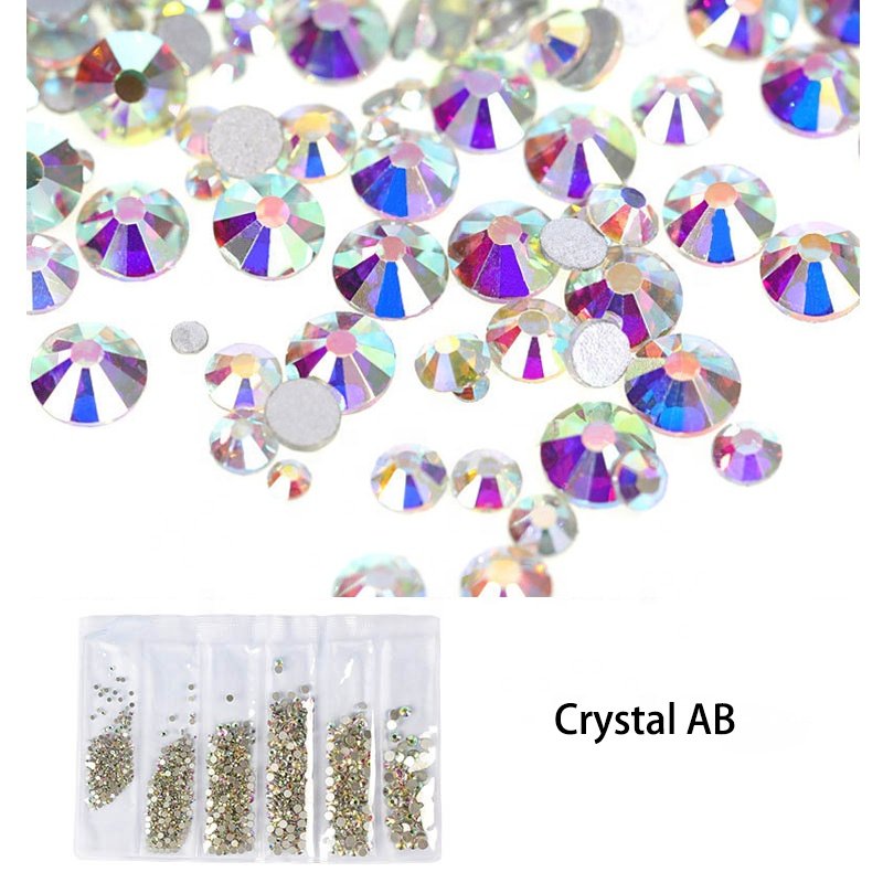 AB Ss3ss10ss16ss20 Rhinestones Drill Yantuo Wholesale Crystal Flat Back Shiny Glass for Nail Art,cup,new Year Gift Eco-friendly