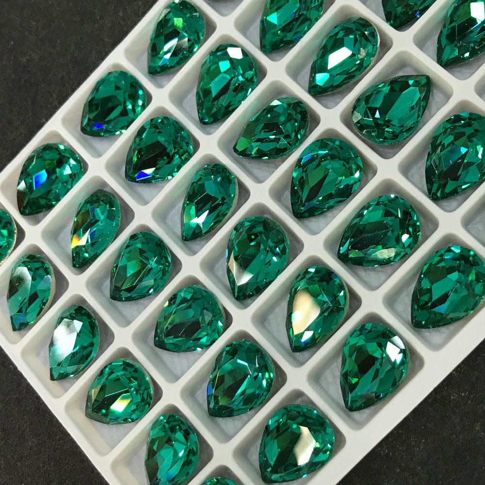 Drop Shape Crystal AB Rhinestones Flat Back Sew-on 2 Holes 1 Hole 0 Hole for Garment Decorations Customized Size