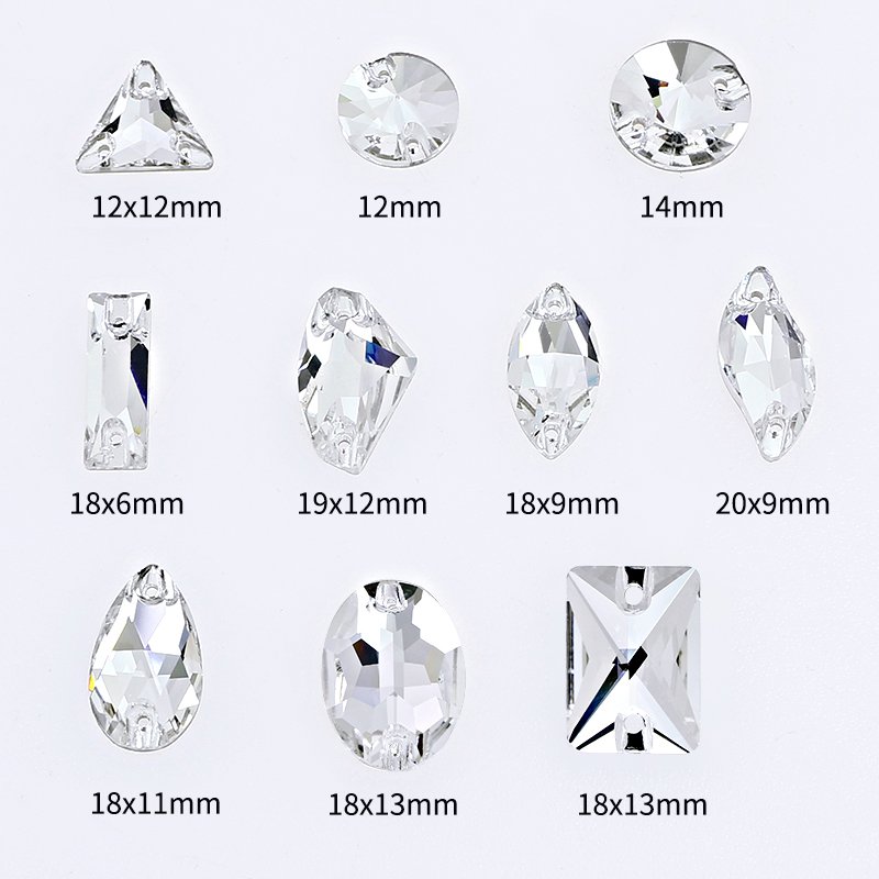 Dongzhou Drop Rivoli oval shape flatback rhinestone Sew on crystals wholesale lead-free crystal stone garment shoes decoration
