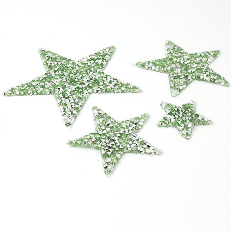 High Grade Custom Design Patches Bling Rhinestone Iron On Rhinestone Star Patch for Shoes Bag Hats