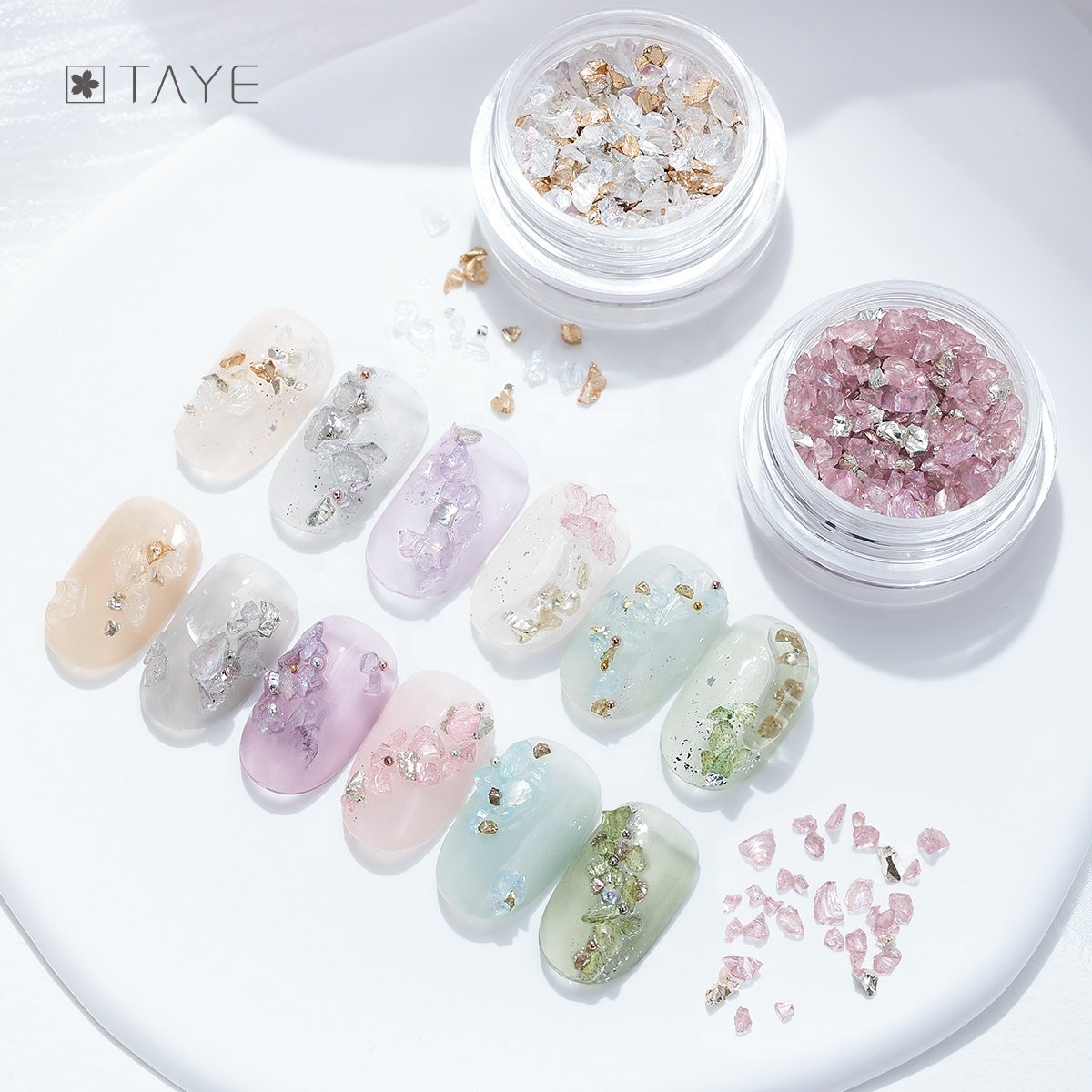 Luxury 3D Crystal High Quality Nail Crystal Crushed Shell Crystal Rhinestone Nail Art
