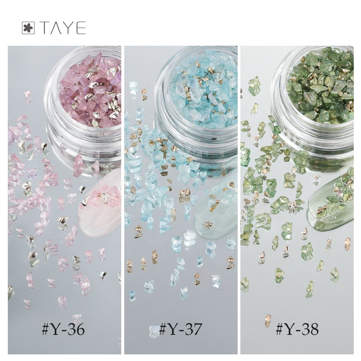 Luxury 3D Crystal High Quality Nail Crystal Crushed Shell Crystal Rhinestone Nail Art