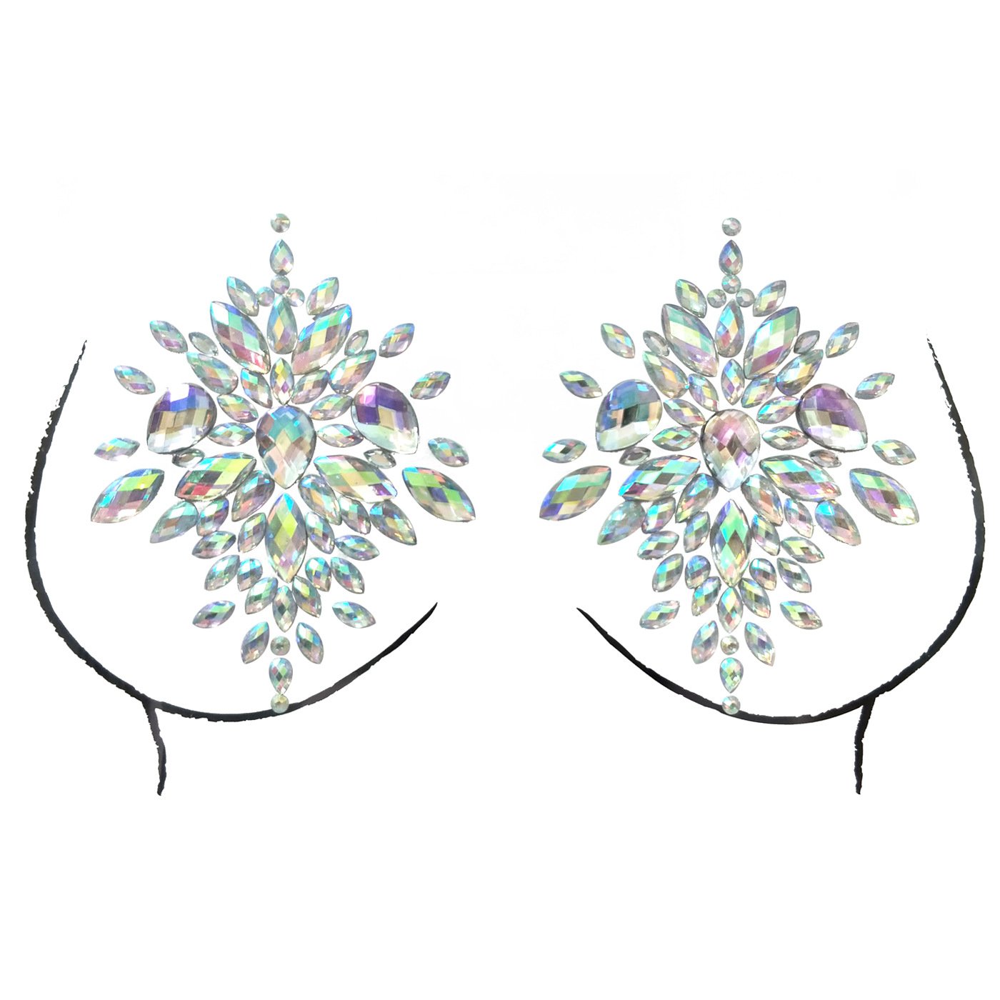 Art Party Tattoo Stickers Crystal Non-Adhesive Nipple Cover Custom Nipple Cover Diamond Pasties Rhinestone Pasties
