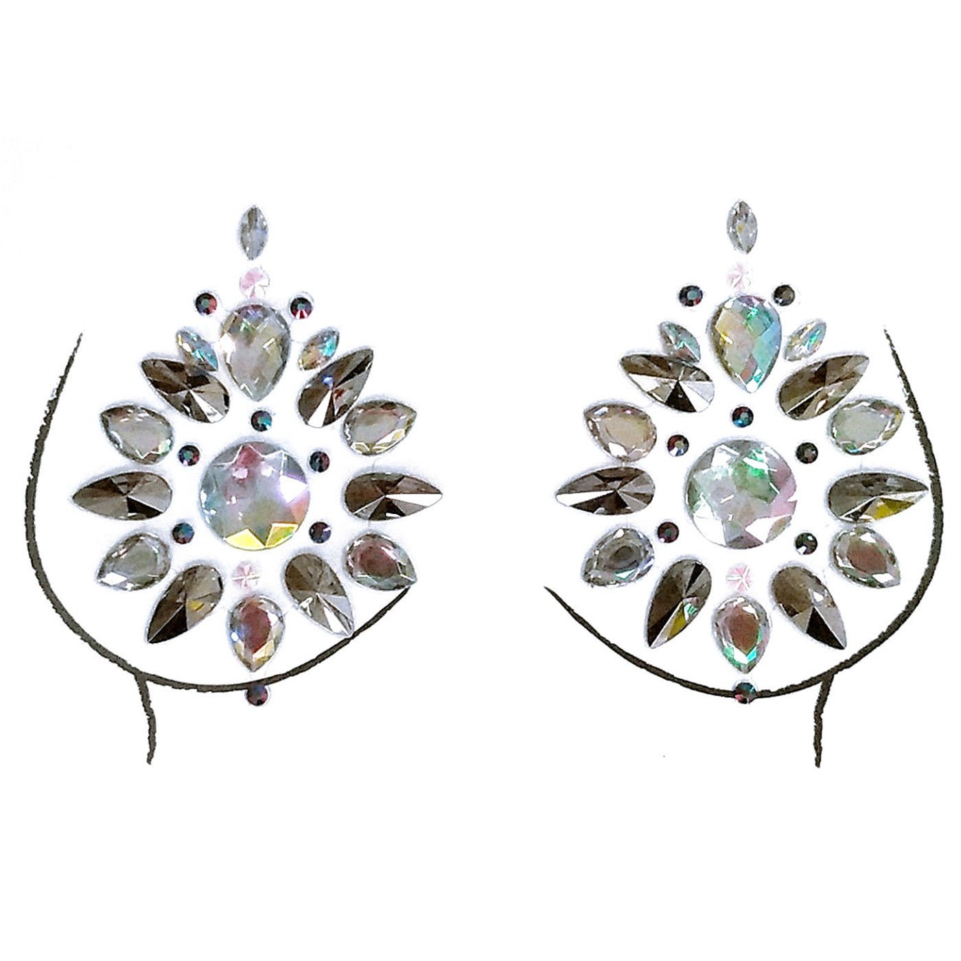 Art Party Tattoo Stickers Crystal Non-Adhesive Nipple Cover Custom Nipple Cover Diamond Pasties Rhinestone Pasties