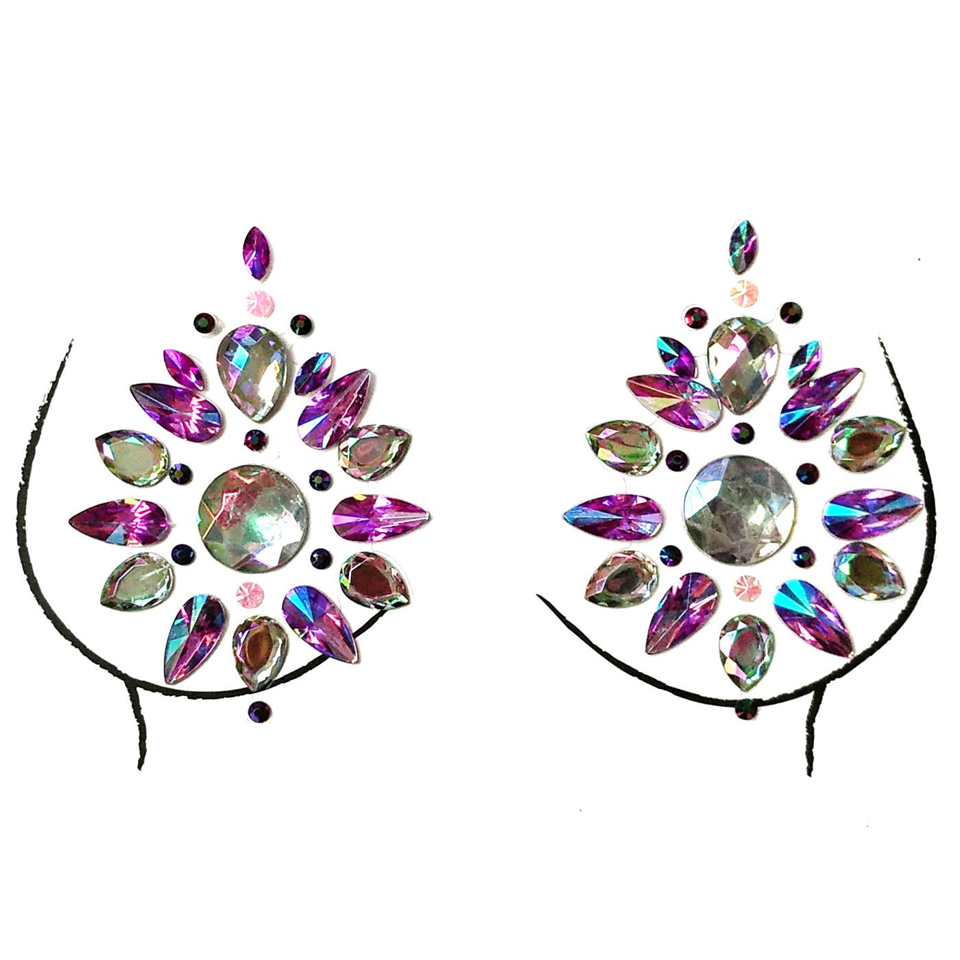 Art Party Tattoo Stickers Crystal Non-Adhesive Nipple Cover Custom Nipple Cover Diamond Pasties Rhinestone Pasties