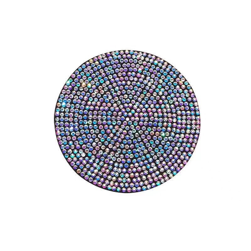 Hot-sale Custom Rhinestones shinny Car coaster round direct stick DIY stones patches