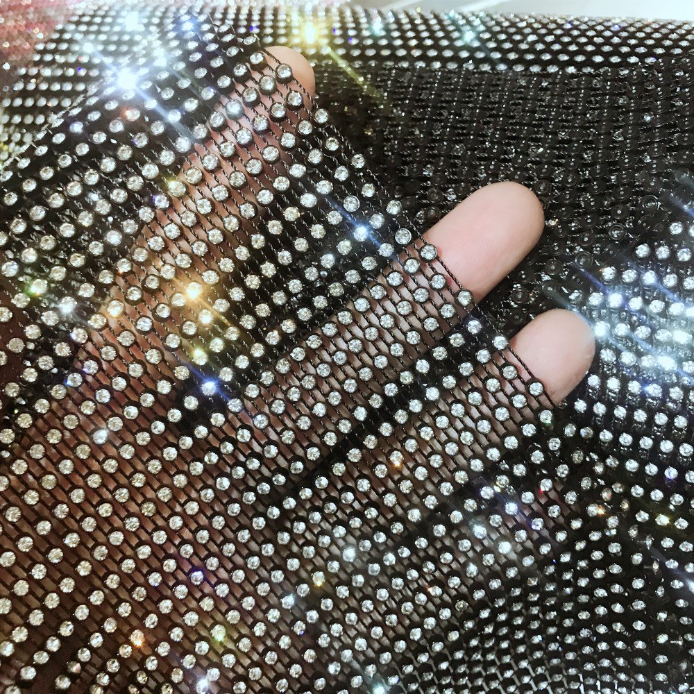 Wholesale Rhinestone Net Transparent Glass Crystal Mesh Cloth Clothing Decoration
