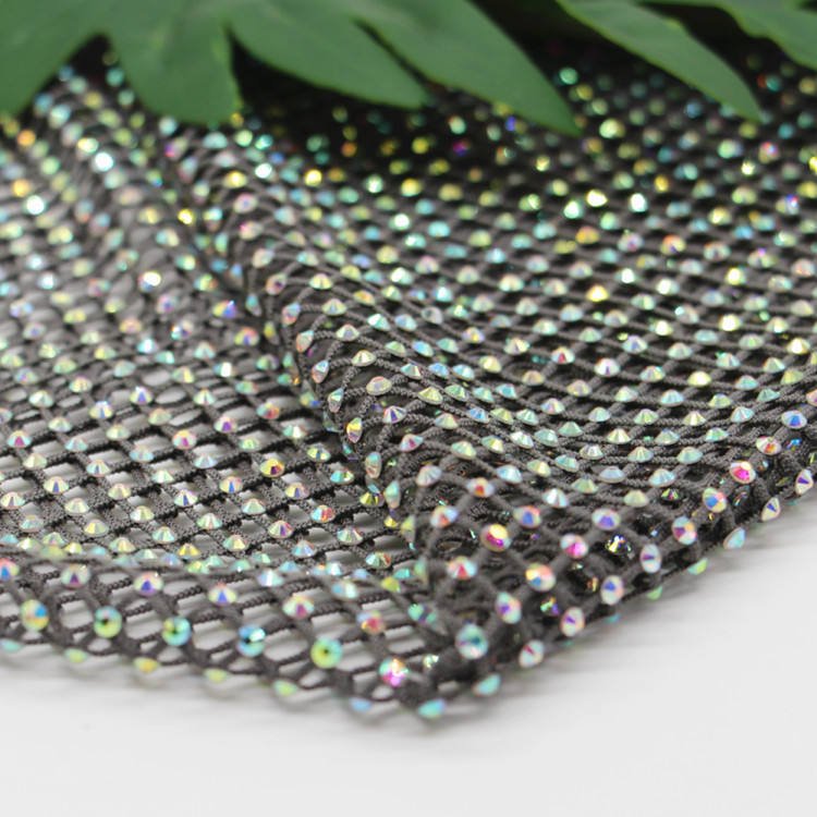 Wholesale Rhinestone Net Transparent Glass Crystal Mesh Cloth Clothing Decoration