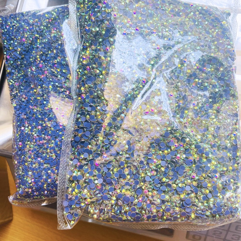 Yantuo Flatback Glass Stones Rhinestones SS10 Hotfix Crystal 1KG for Clothing Mobile Phone Shell Garment Shoes Cups 1 Bag