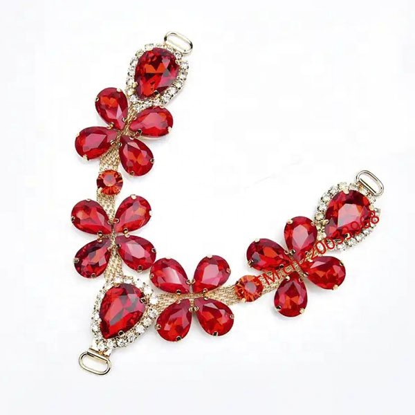 Summer Beach Party Sandals Fancy Rhinestones Chains Crystal V-shaped Flip Flops Slippers Shoe Chain Buckles for Decoration