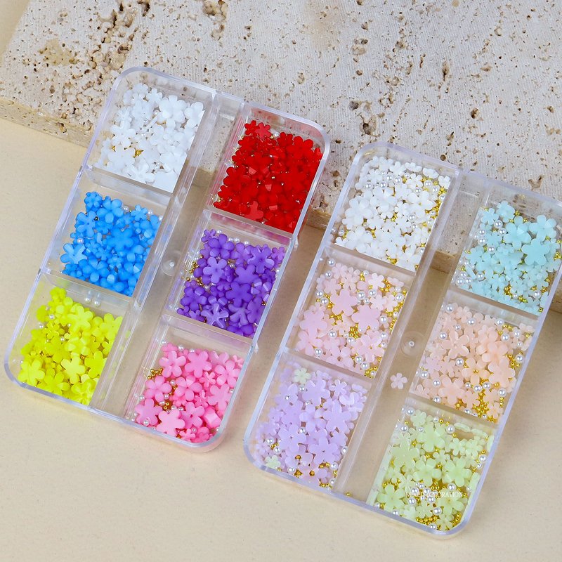 Nail Decor Color-Changing 5-Petal Flower 3D Camellia Butterfly Crystal Nail Art Rhinestones