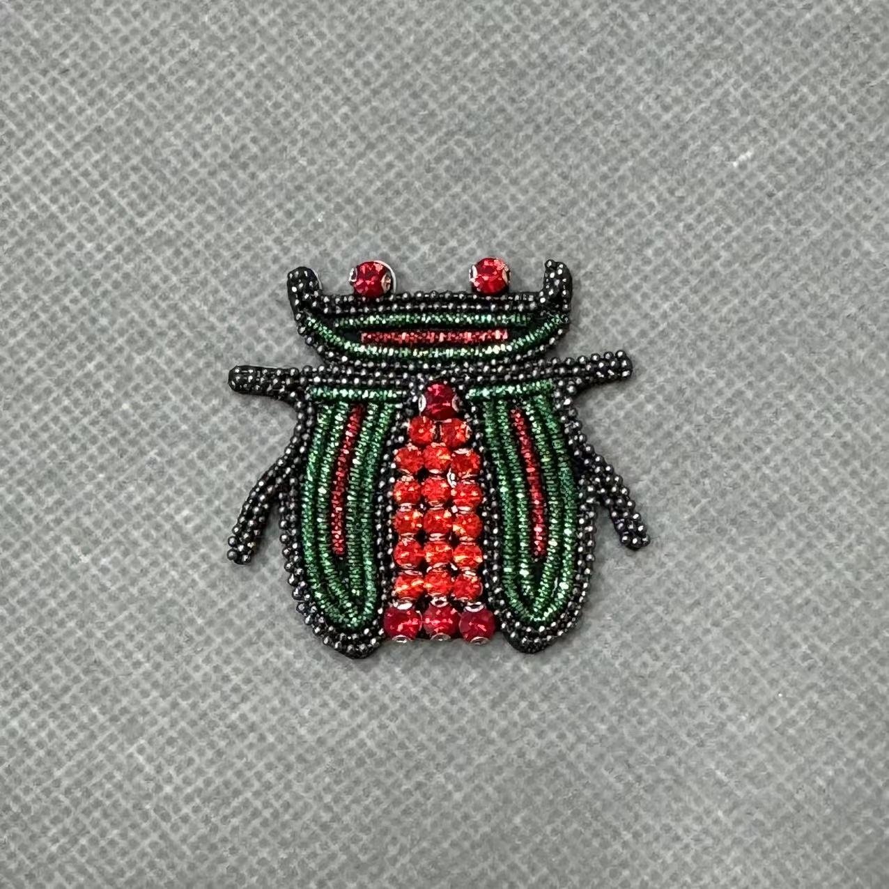 ZSY Handmade Bee Butterfly Beetle Rhinestone Bead Cannetille Embroidery Insect Patch Jacket Applique For DIY Decoration