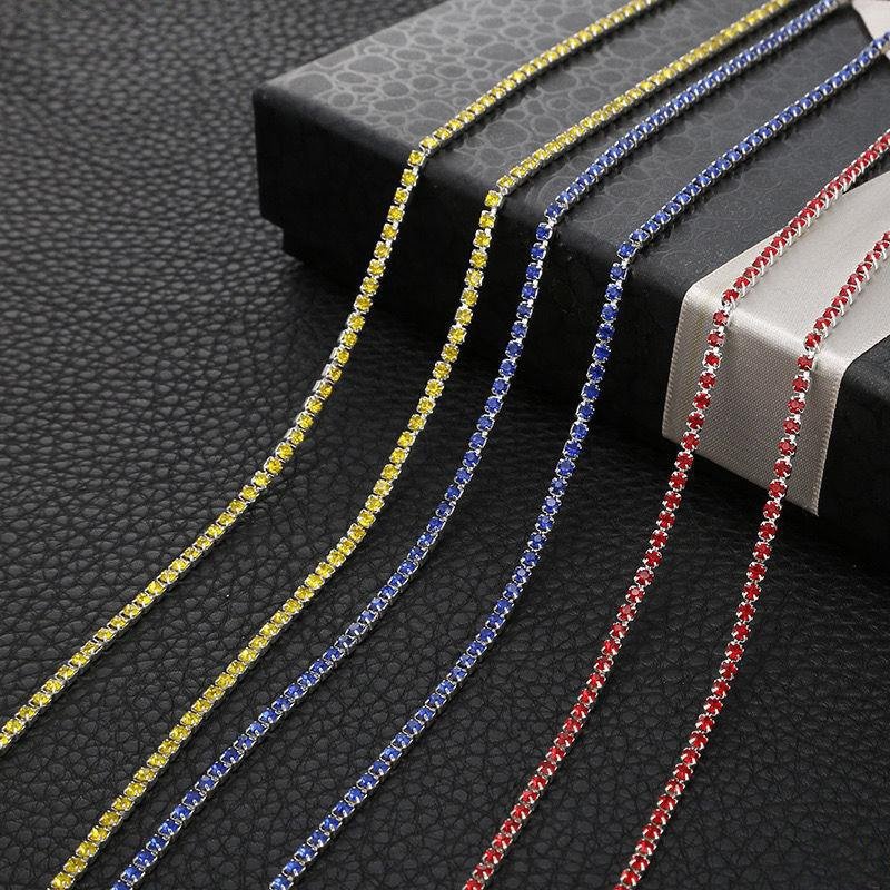 Yantuo Wholesale Ss6,ss8,ss10,ss12,ss16 Close Trimming Strass Claw Chain Crystal Cup Chain Rhinestone Rhinestones Glass Rolls