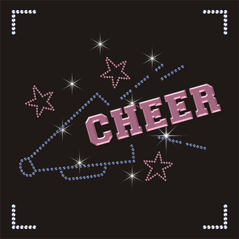 Hot-Fix Rhinestone Embroidery Patches for T-Shirts 5mm round Flatback Transfers Designs Rhinestones