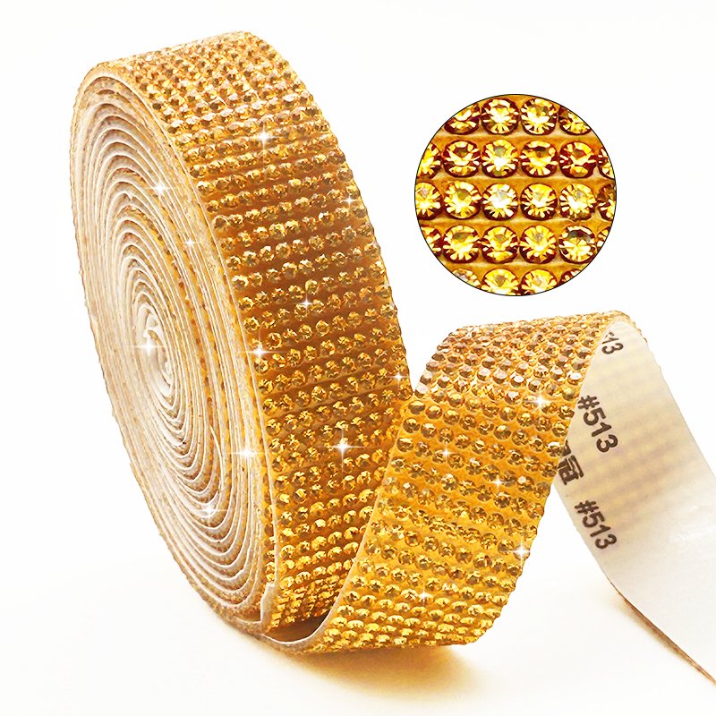 Hot sale Rhinestone Ribbon Self Adhesive Leopard Rhinestones for Crafts Stick Trim Bling Crystal Diamond Ribbon