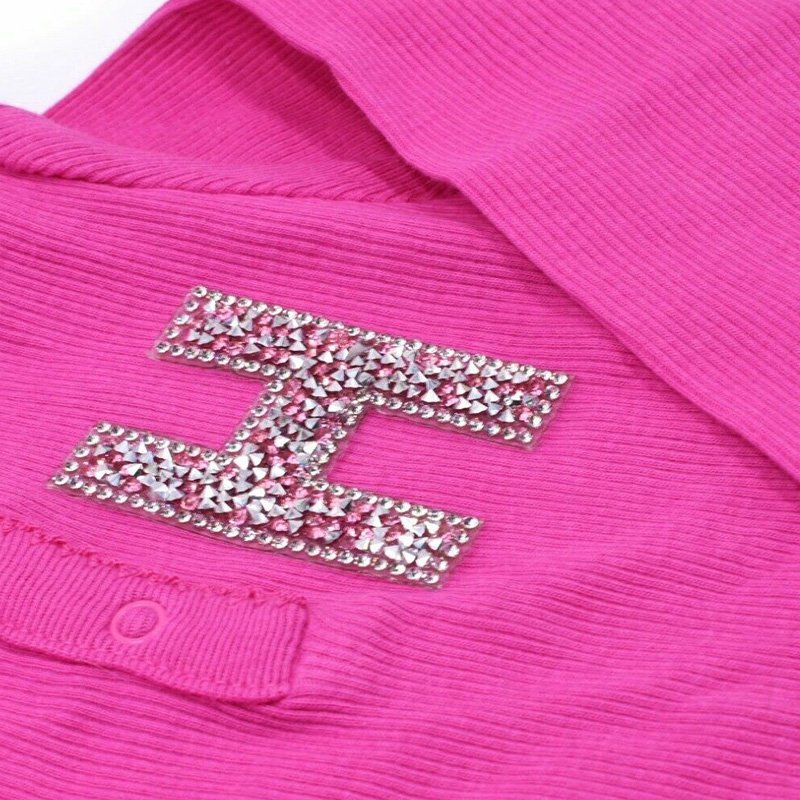 Wholesale Custom Factory Price Large Pink Rhinestone Sparkle Letter Patch Patches Iron on Alphabet Embroidery