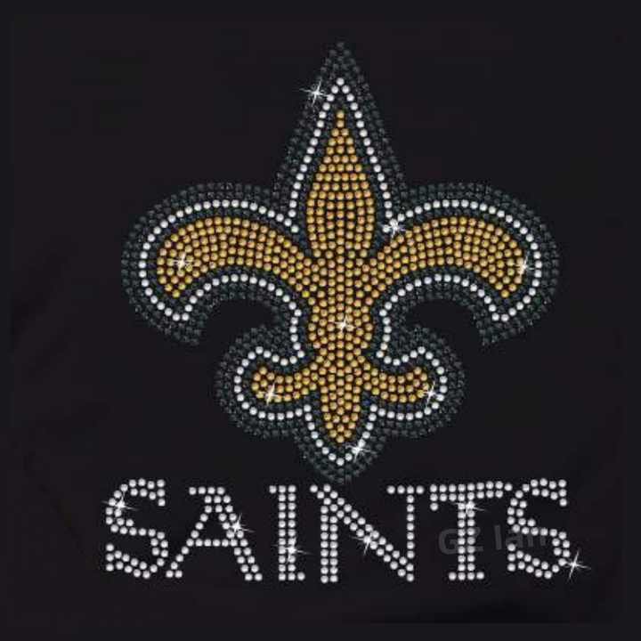 custom logo bling design hotfix Iron on patches new orleans saints rhinestone transfer for t shirt