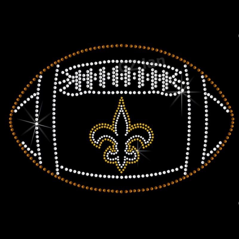 custom logo bling design hotfix Iron on patches new orleans saints rhinestone transfer for t shirt