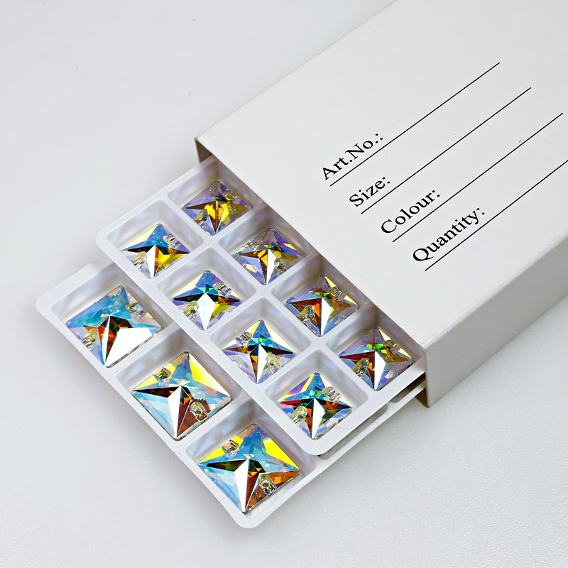 Dongzhou square sew-on rhinestones lead-free flatback rhinestone wholesale loose crystal beads For Garment shoes diy accessories