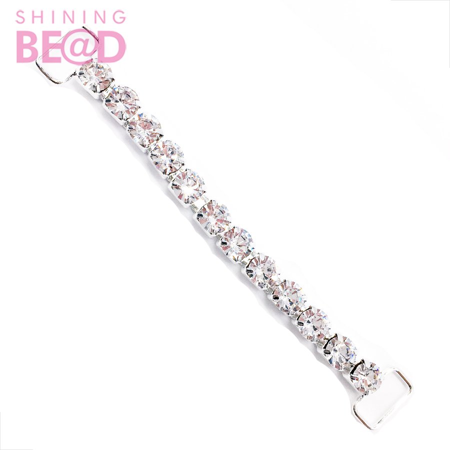 10/16cm Clear Rhinestone Crystal Bikini Connector Buckle Metal Chain One/Two/Three Row Center Bra Connector