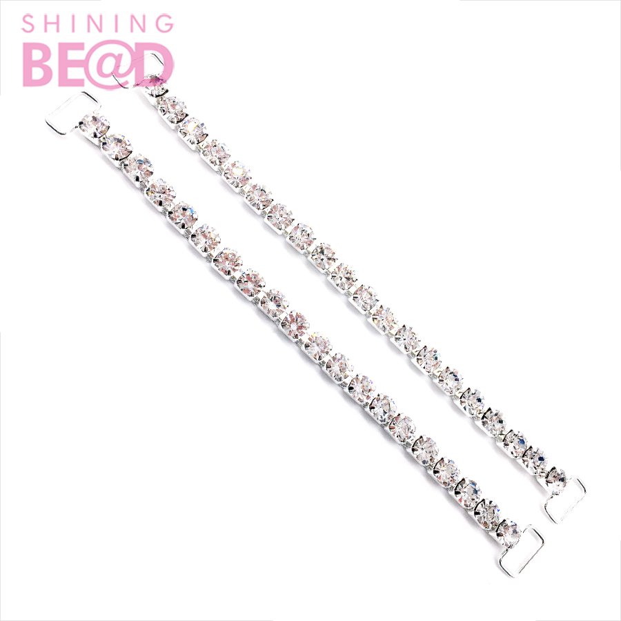 10/16cm Clear Rhinestone Crystal Bikini Connector Buckle Metal Chain One/Two/Three Row Center Bra Connector